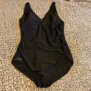 Classic black women’s Speedo one piece swimsuit